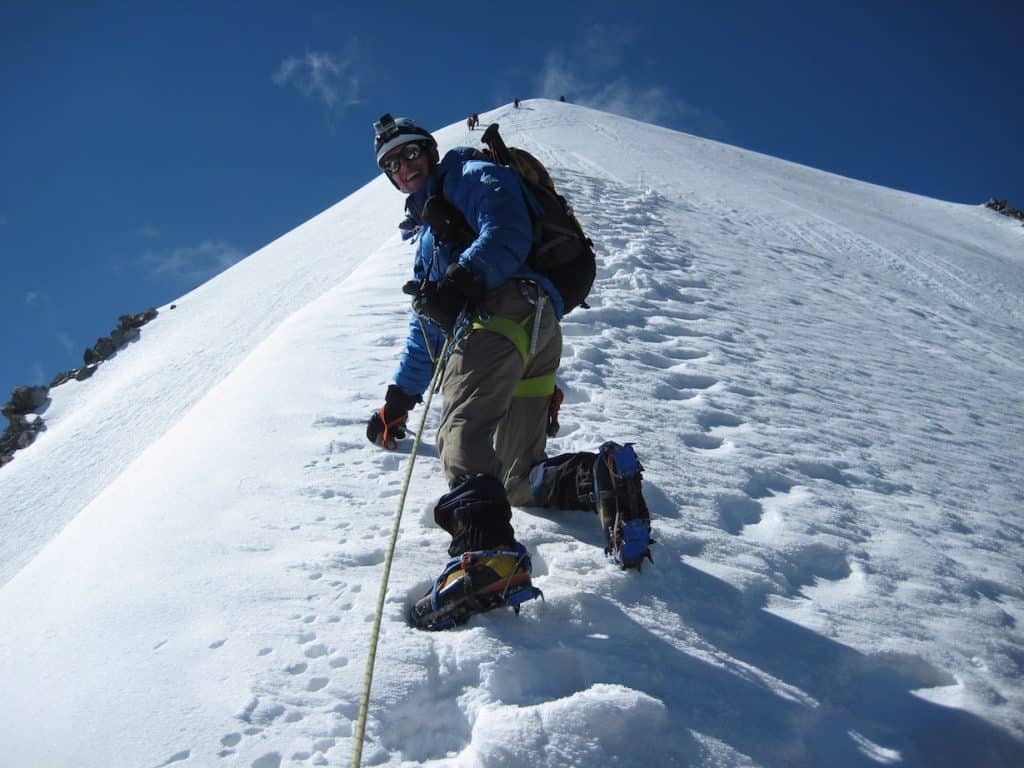 Kieran enjoying his mountain climbing trip!