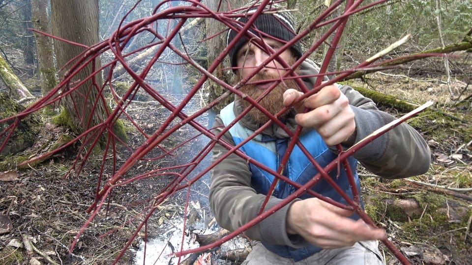 Chris preparing his fish basket