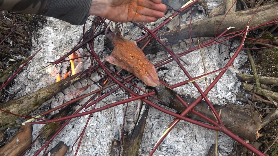 Chris smoking his fish