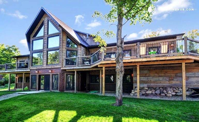 Lakefront Family-Friendly Log Cabin Rental with Private Beach near Ottawa, Ontario - Glamping Hub