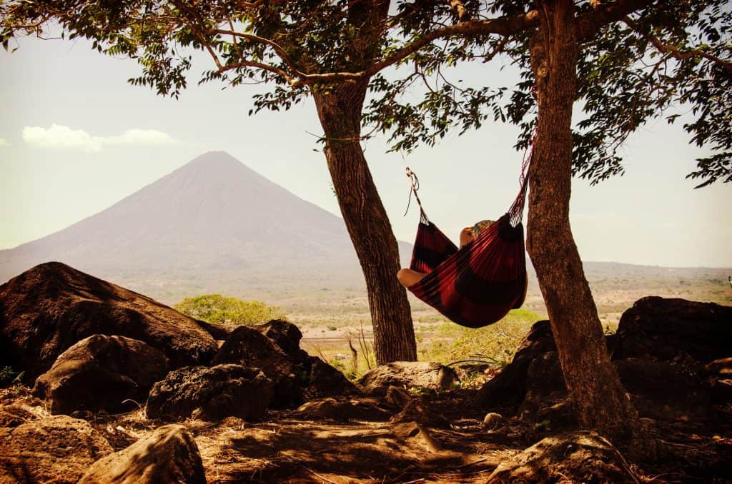 Photo of Person resting on a hammock