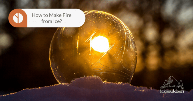 Image of a perfect sphere clear ice with sunlight behind